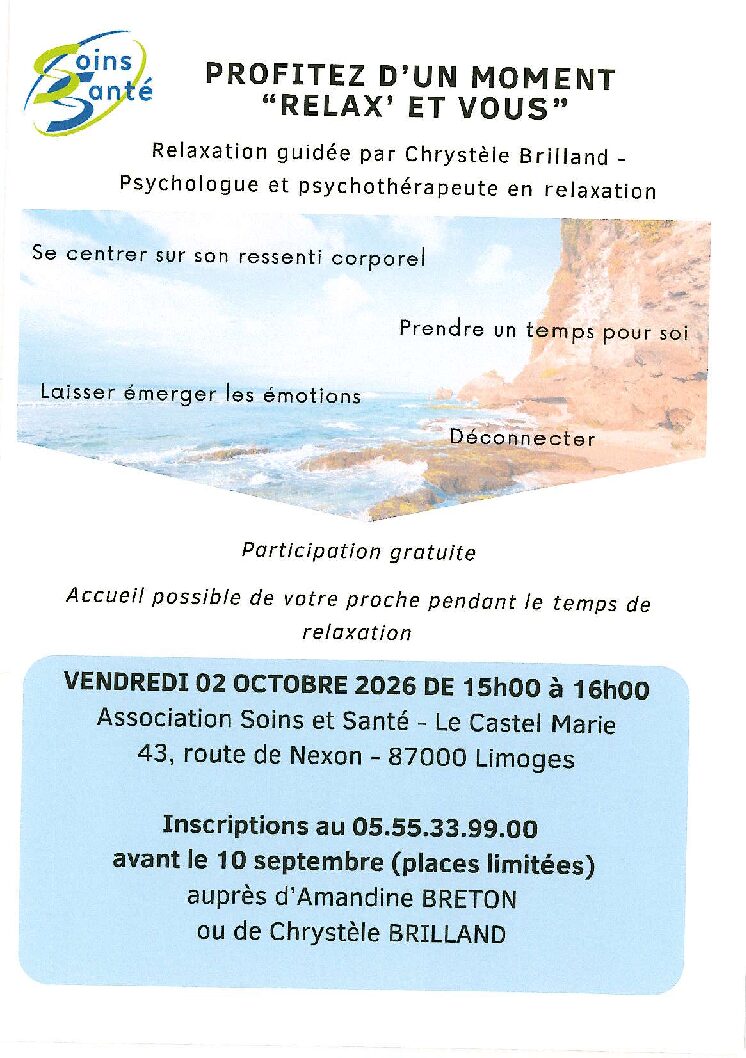 Venez profiter d’un moment « RELAX’ET VOUS »